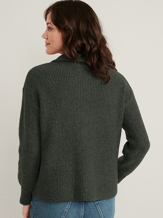 Image number 2 showing, Rib-Knit Quarter-Zip Sweater