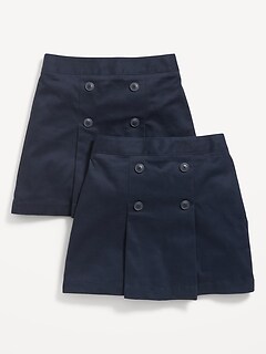 Jupe-short d’uniforme en sergé à plis pour Fille (paquet de 2)