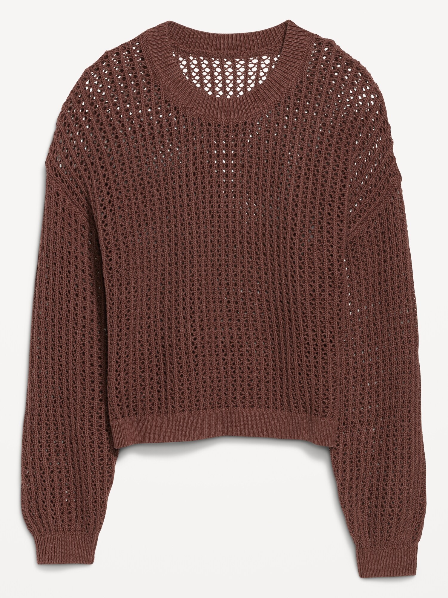 Long-Sleeve Cropped Crochet Sweater for Women | Old Navy