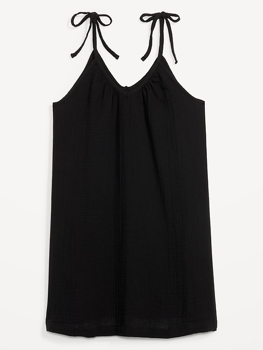 L'image numéro 4 présente Robe-camisole trapèze courte nouée sur l’épaule pour Femme