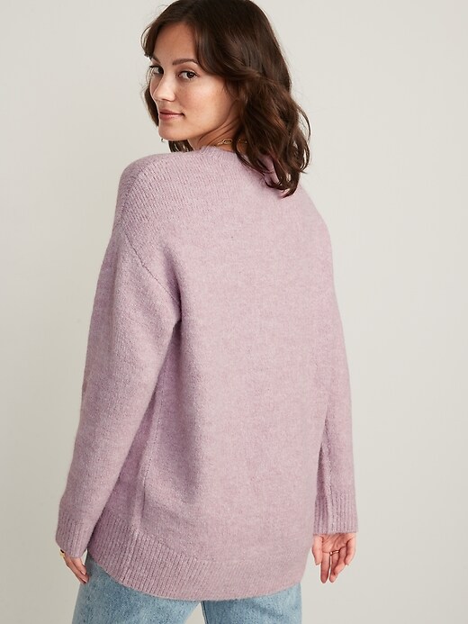 Image number 2 showing, Cozy Plush-Yarn Cocoon Tunic Sweater