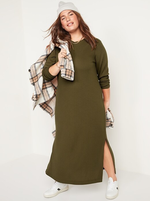 Image number 7 showing, Rib-Knit Maxi Shift Dress for Women