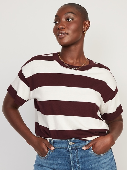Image number 5 showing, Short-Sleeve Vintage Striped T-Shirt for Women