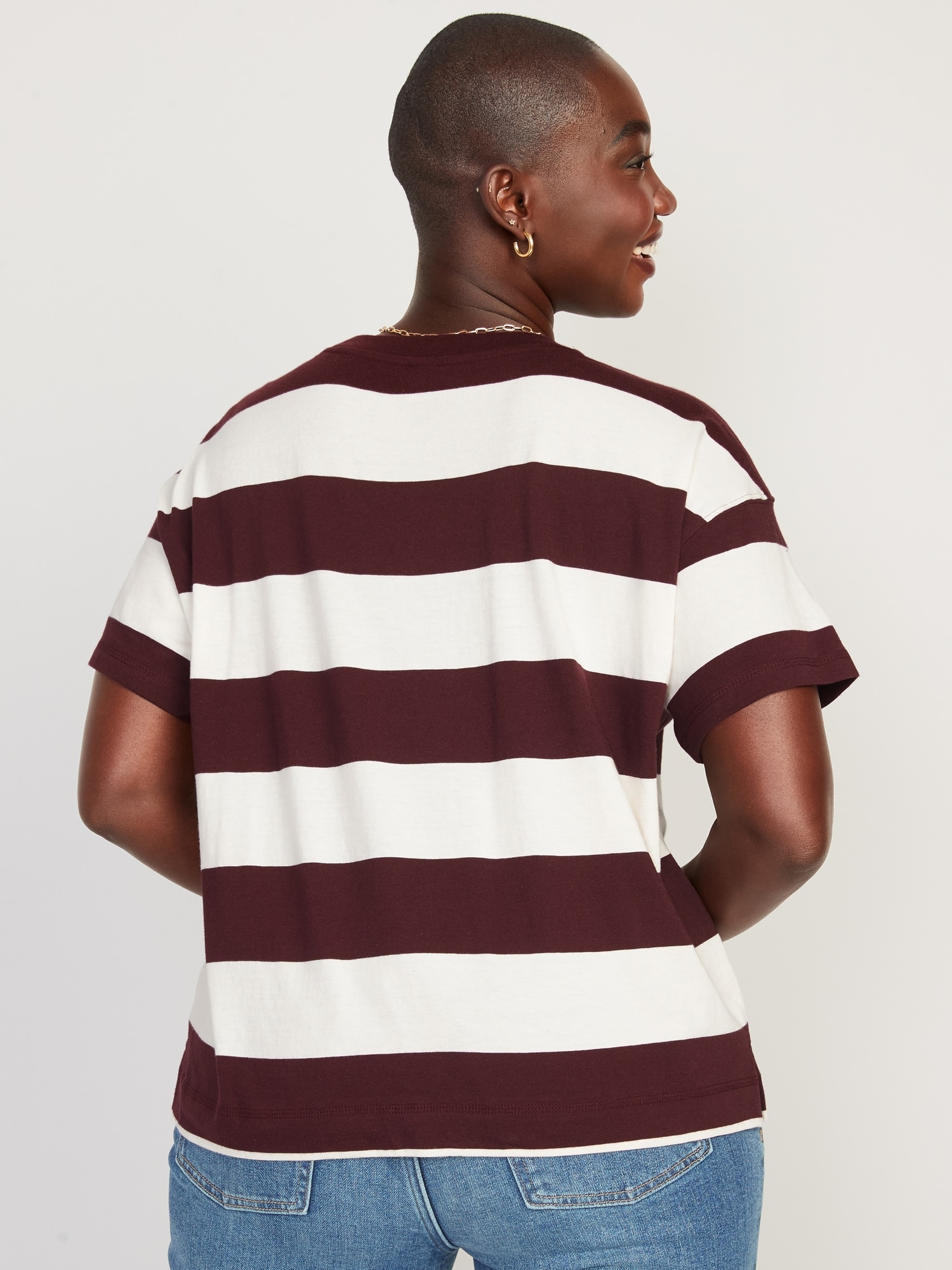トップス vintage short length stripe l/s cutsew Short-Sleeve Vintage Striped Easy T-Shirt | Old Navy