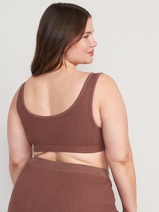 Image number 8 showing, Waffle-Knit Pajama Cami Bralette Top