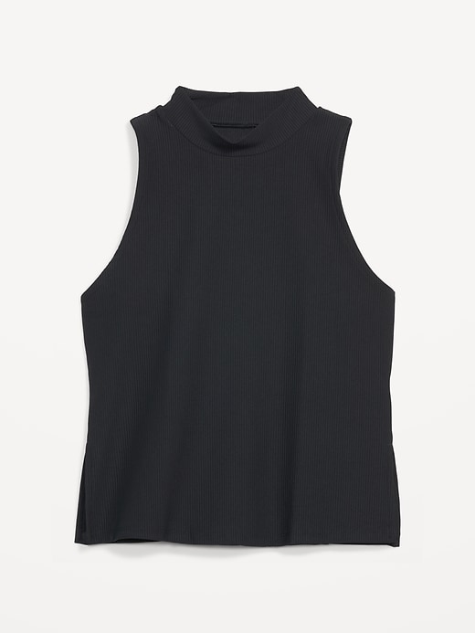 Image number 4 showing, PowerSoft Rib-Knit Mock-Neck Sleeveless Top