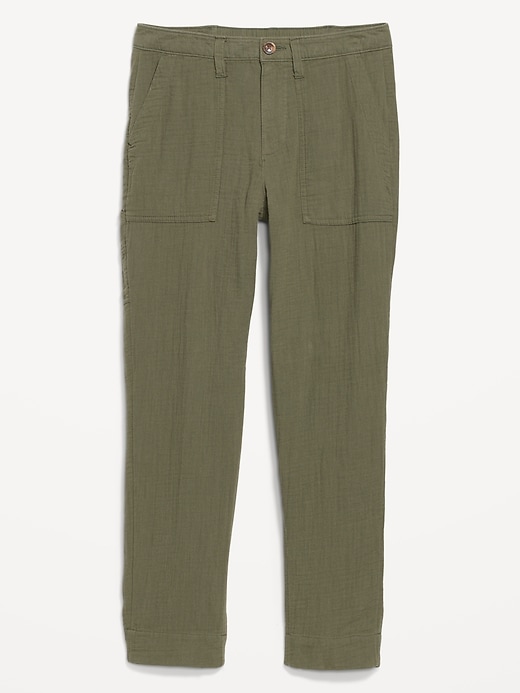 Image number 4 showing, High-Waisted Slouchy Cropped Tapered Workwear Pants for Women