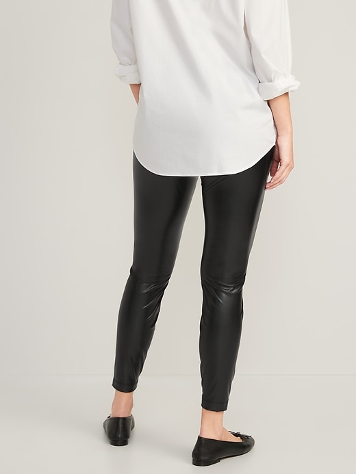 Image number 2 showing, High-Waisted Faux Leather Leggings for Women