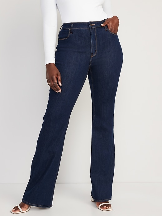 Old Navy The Flirt Flare Jeans Women's Size 4 Blue 5-Pocket Low