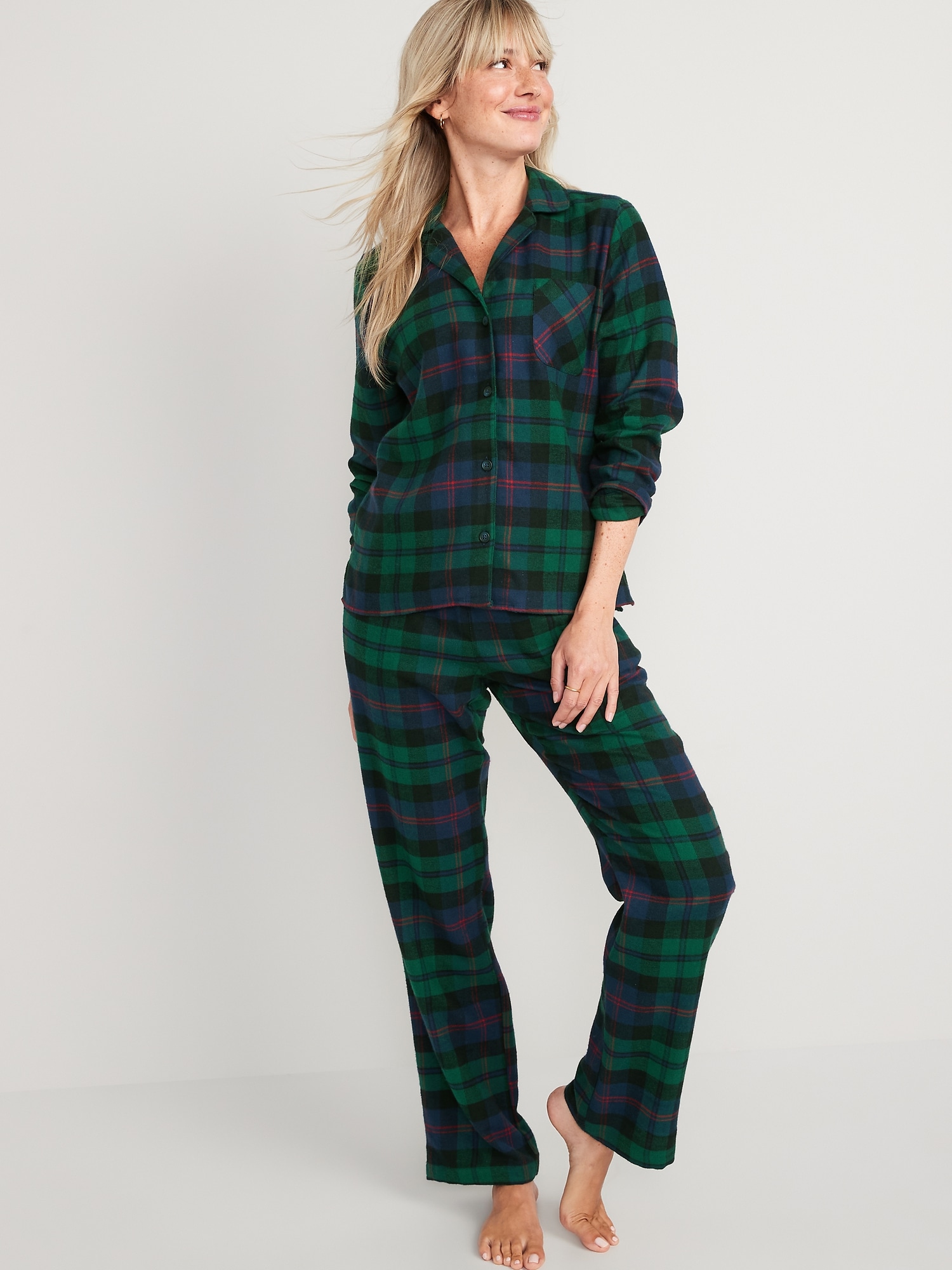 Printed Flannel Pajama Set For Women | Old Navy