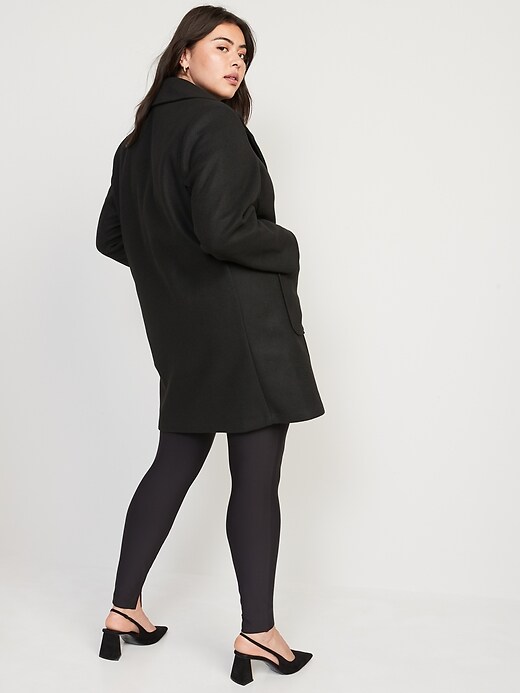 Image number 8 showing, Oversized Soft-Brushed Button-Front Coat for Women