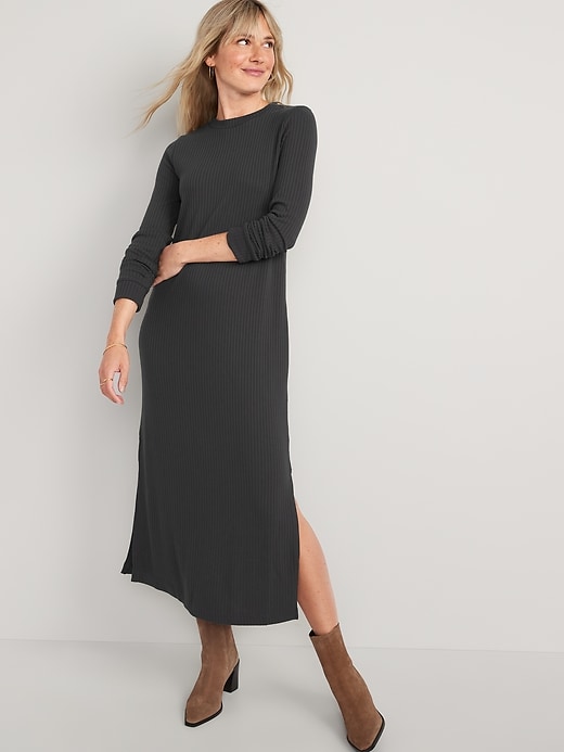 Rib-Knit Maxi Shift Dress | Old Navy