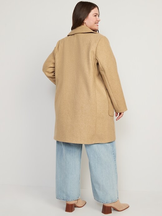 Image number 6 showing, Oversized Soft-Brushed Button-Front Coat for Women