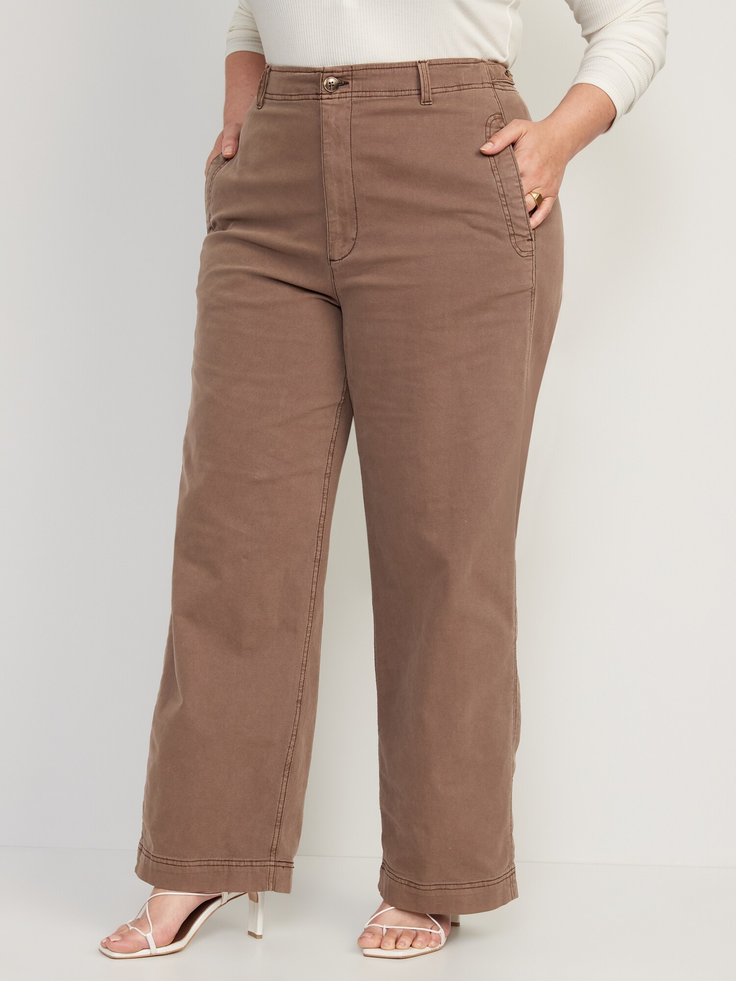 Buy Women's High Waist Tight-Fitting Hip-Length Pants Casual