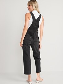Slouchy Straight Workwear Non-Stretch Jean Overalls for Women