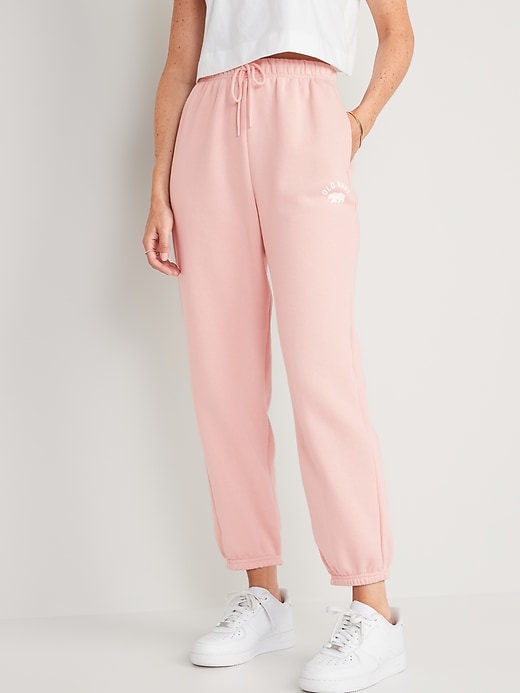 Image number 1 showing, Extra High-Waisted Logo-Graphic Sweatpants