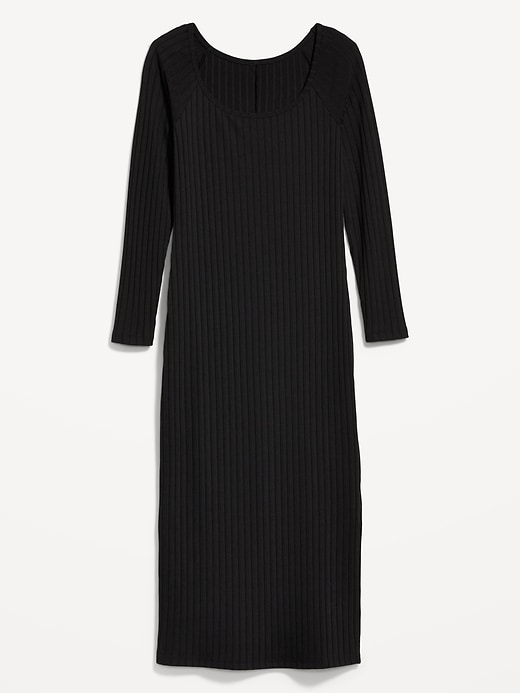 Image number 4 showing, Fitted Long-Sleeve Rib-Knit Midi Dress