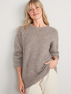 Heathered Mohair Tunic Sweater for Women