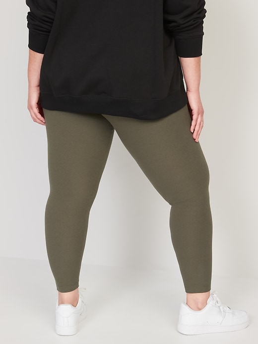 Image number 8 showing, High Waisted Rib-Knit Leggings for Women