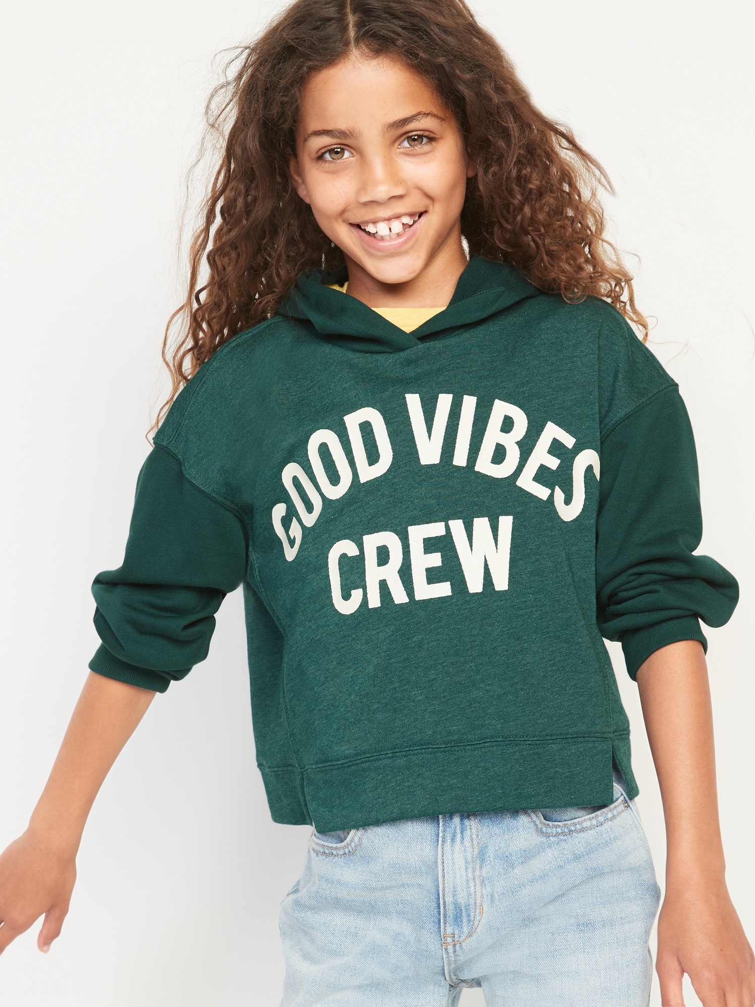 Long-Sleeve Graphic Pullover Hoodie for Girls | Old Navy