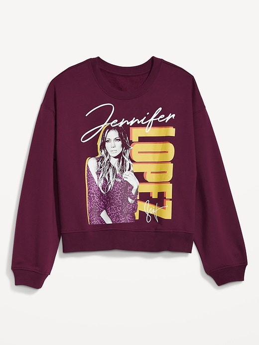 Image number 4 showing, Oversized Licensed Rock Star Cropped Sweatshirt for Women