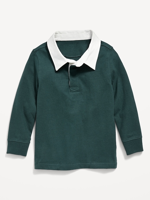 Long-Sleeve Solid Jersey Polo Shirt for Toddler Boys | Old Navy