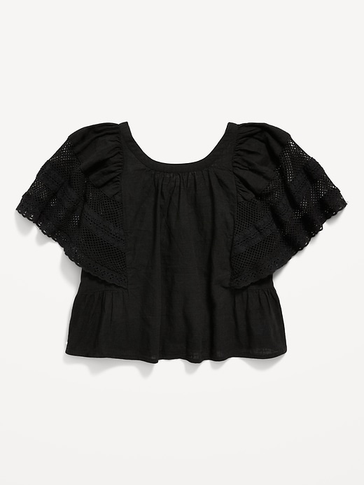 Girls black lace top hot sale