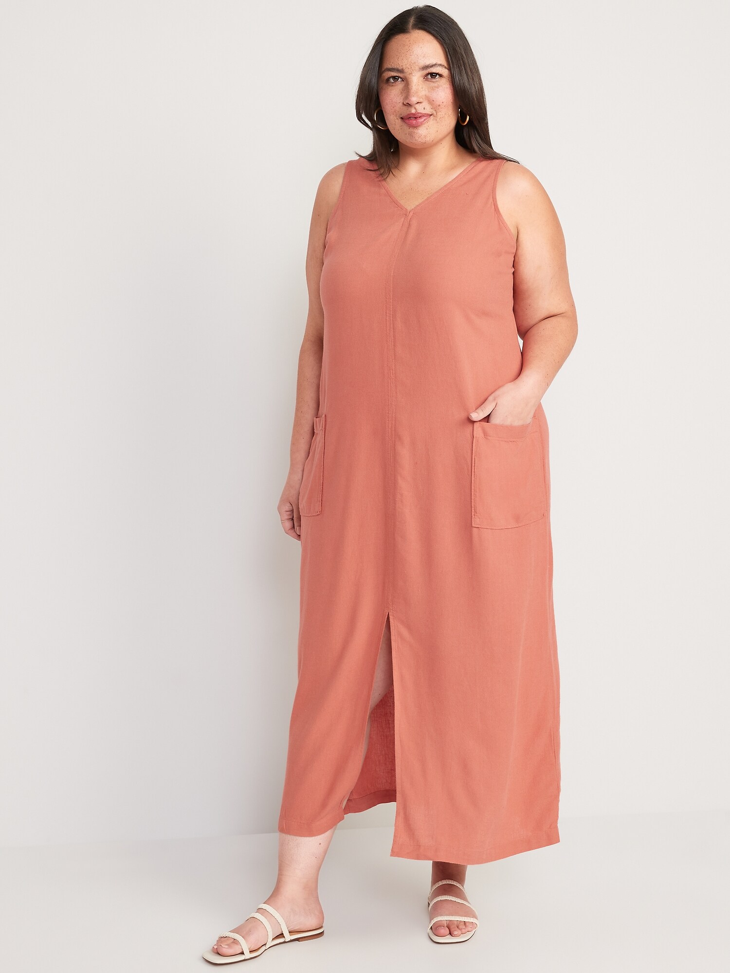 Sleeveless Split Front Maxi Shift Dress for Women Old Navy