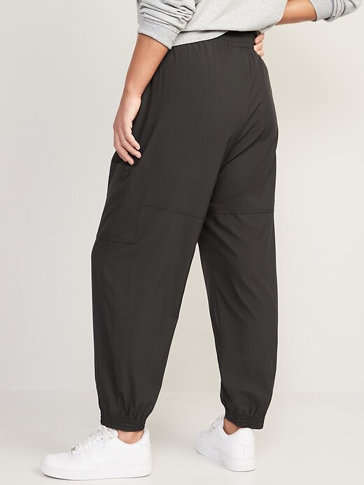 Stretch Cargo Pants for Women Solid Elastic Waist Denim Work Pants Multi  Pockets Comfy Streetwear Jogger Pants Loose Pants(XL,Black)