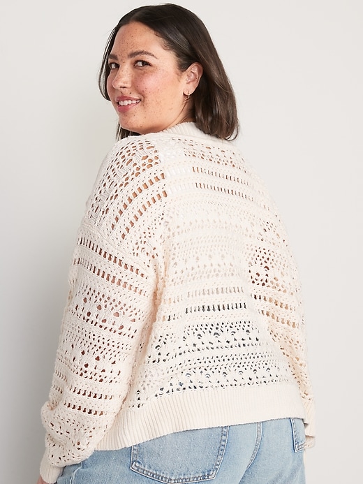 Image number 6 showing, Cropped Open-Knit Cardigan