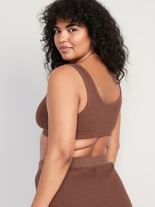 Image number 6 showing, Waffle-Knit Pajama Cami Bralette Top