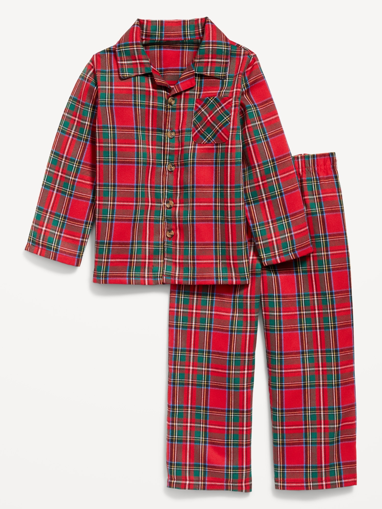 Old Navy Unisex Matching Print Pajama Set for Toddler & Baby red. 1