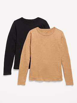 Long-Sleeve EveryWear Slub-Knit T-Shirt 2-Pack for Women