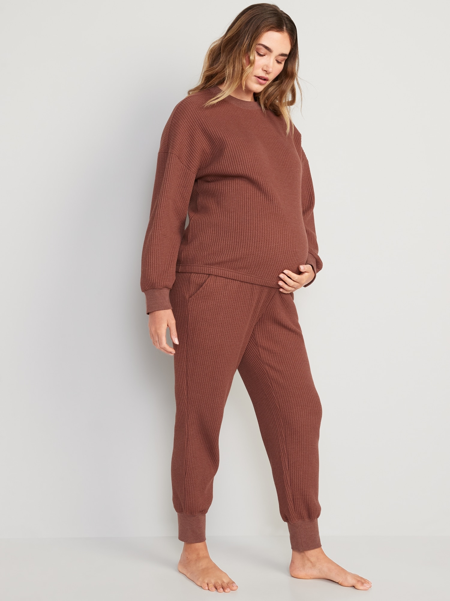 Maternity Thermal-Knit Pajama Pants
