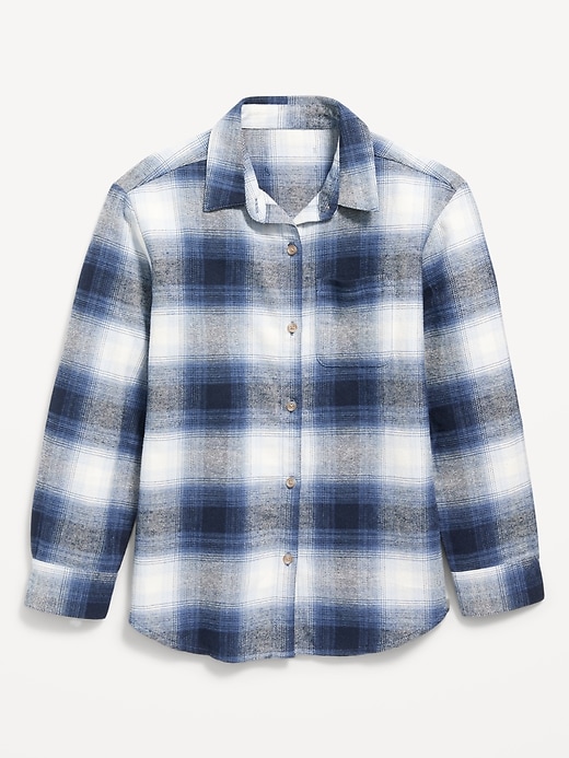 View large product image 2 of 4. Cozy Long-Sleeve Button-Front Plaid Shirt for Girls