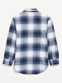 View large product image 3 of 4. Cozy Long-Sleeve Button-Front Plaid Shirt for Girls