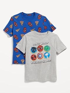 T-shirt à imprimé Marvel Comics™ unisexe pour Enfant (paquet de 2)