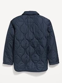 View large product image 3 of 3. Water-Resistant Quilted Button-Front Jacket for Girls