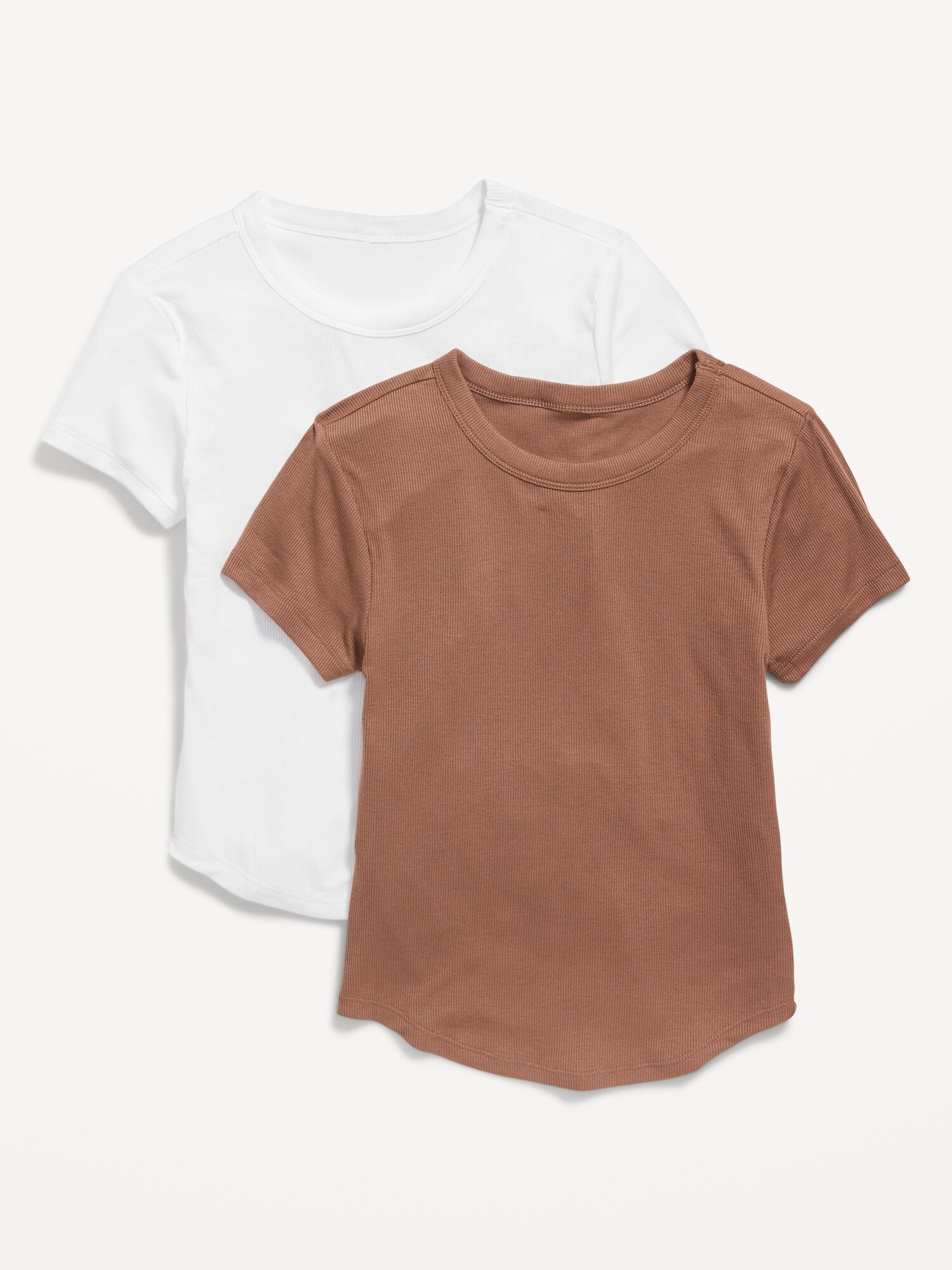 Old Navy UltraLite Rib-Knit Cropped T-Shirt 2-Pack for Women brown. 1