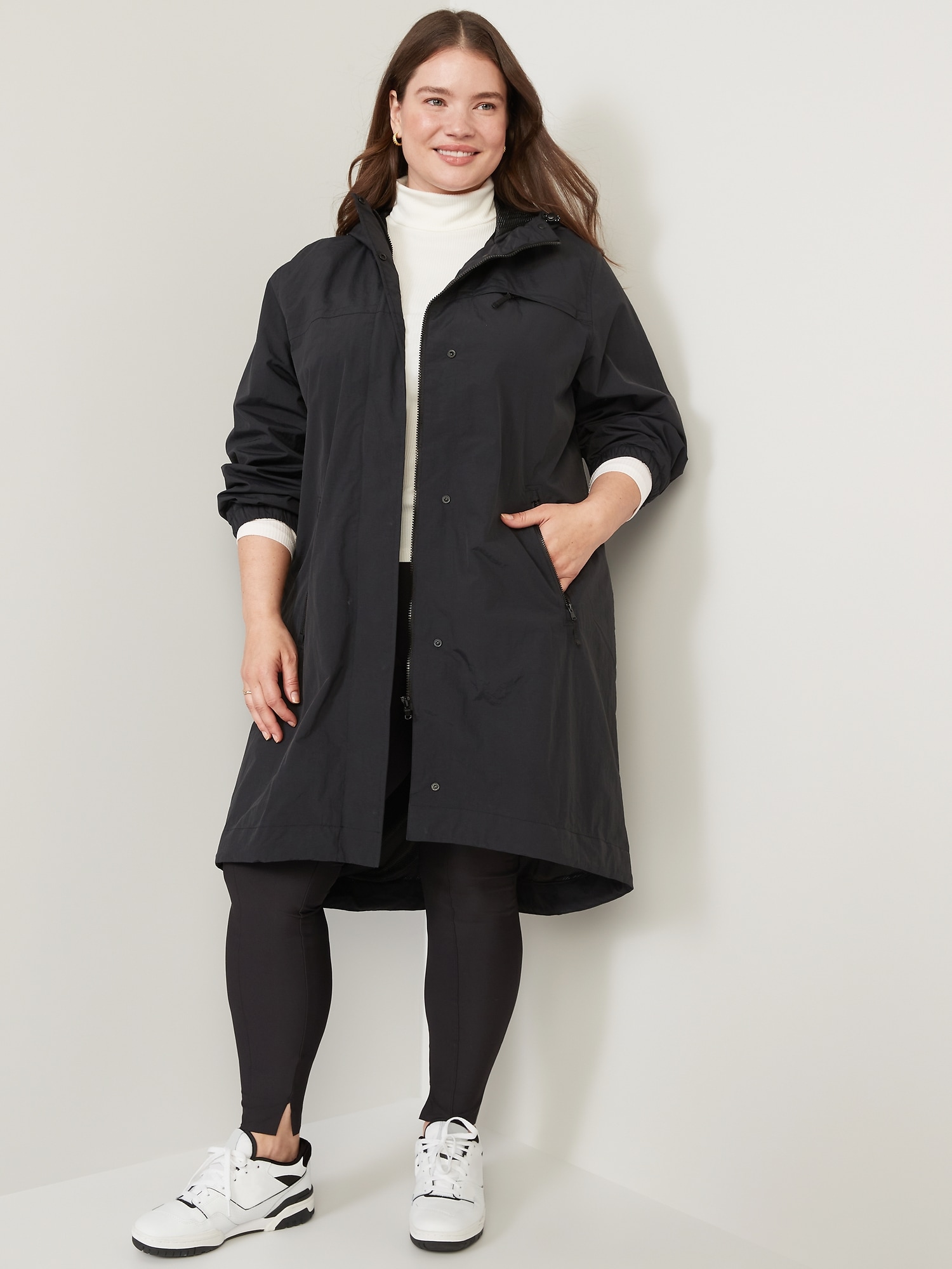 Plus size sale hooded anorak jacket