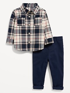 Plaid Shirt & Chino Pants Set for Baby