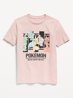T-shirt unisexe à imprimé Pokémon assorti pour Enfant