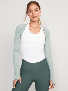 Long-Sleeve UltraLite Rib-Knit Bolero Cardigan Sweater for Women