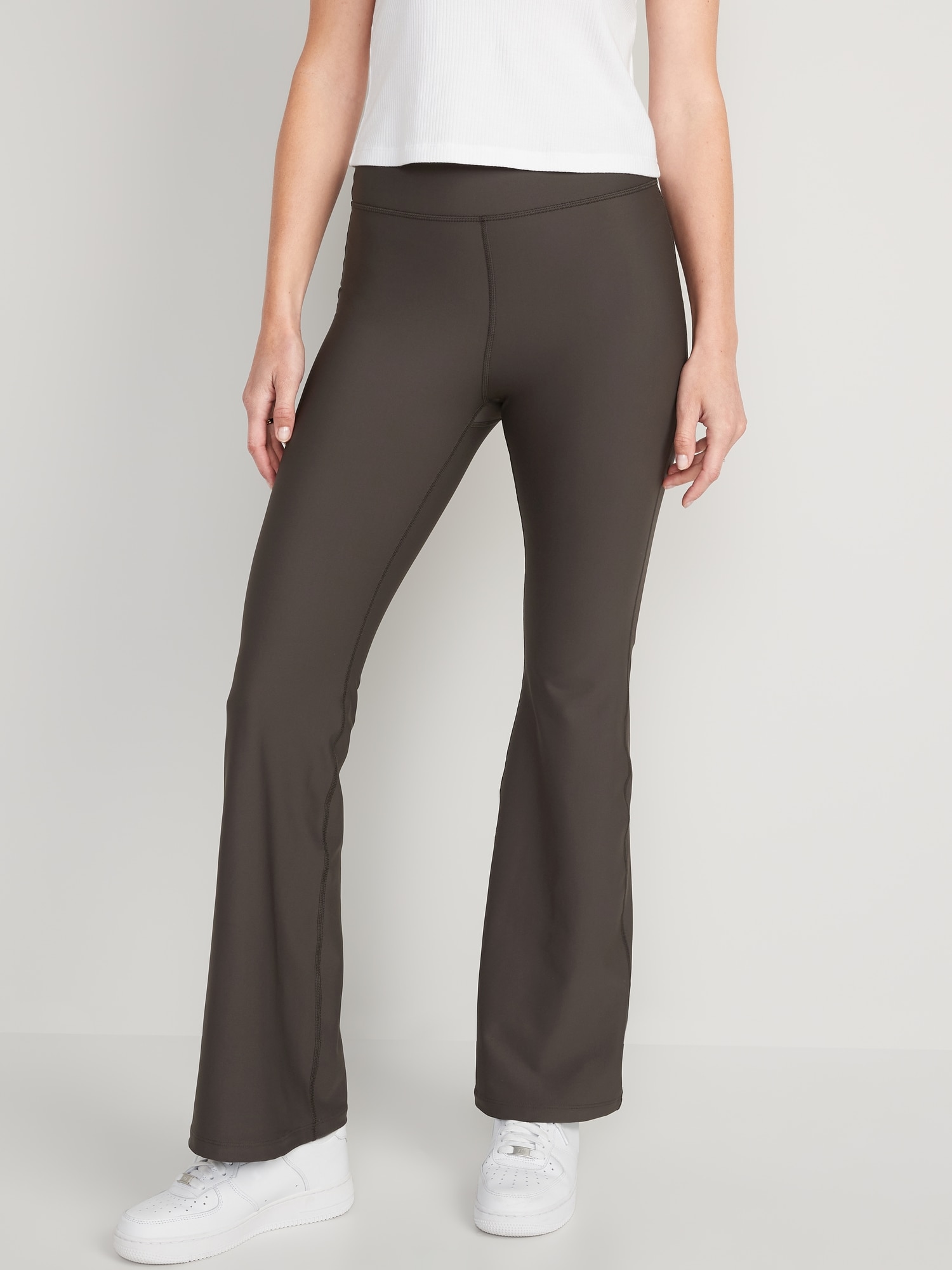 Old Navy Extra High-Waisted PowerSoft Flare Leggings brown. 1