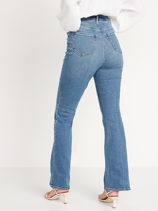 Image number 2 showing, Higher High-Waisted Distressed Flare Jeans for Women