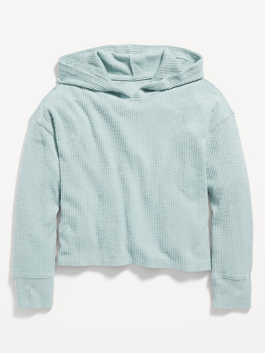 View large product image 2 of 2. Cozy Rib-Knit Pullover Hoodie for Girls