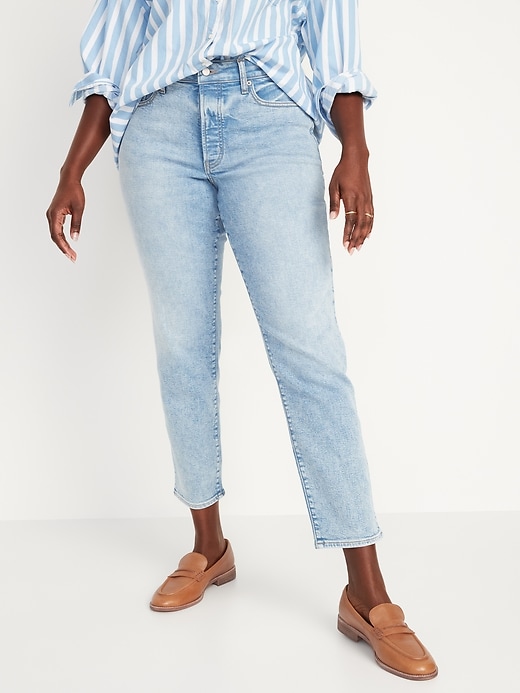Image number 5 showing, High-Waisted OG Straight Button-Fly Extra-Stretch Jeans for Women