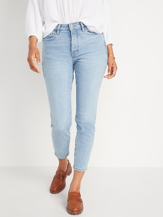 Image number 1 showing, High-Waisted OG Straight Button-Fly Extra-Stretch Jeans for Women