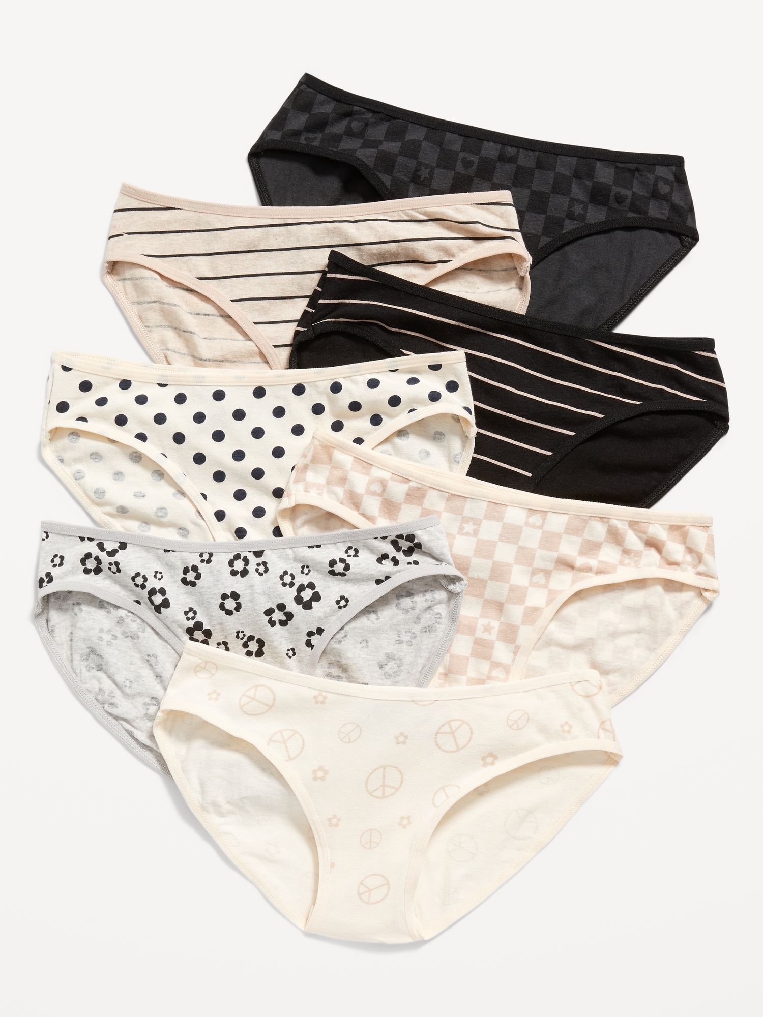 Stretch-to-Fit Bikini Underwear 7-Pack for Girls