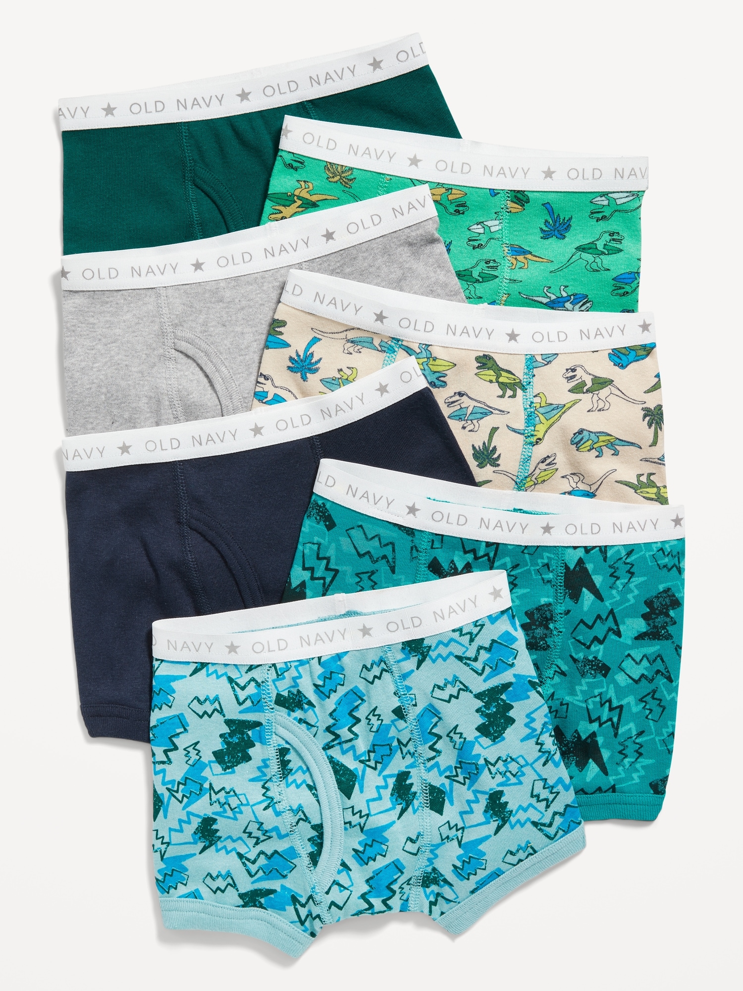 Boy's Ocean Prints/Assorted 7 Pack Briefs - Large 12/14 